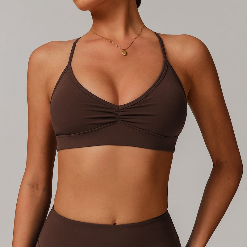 Foundation Ruched Sports Bra Chocolate Brown