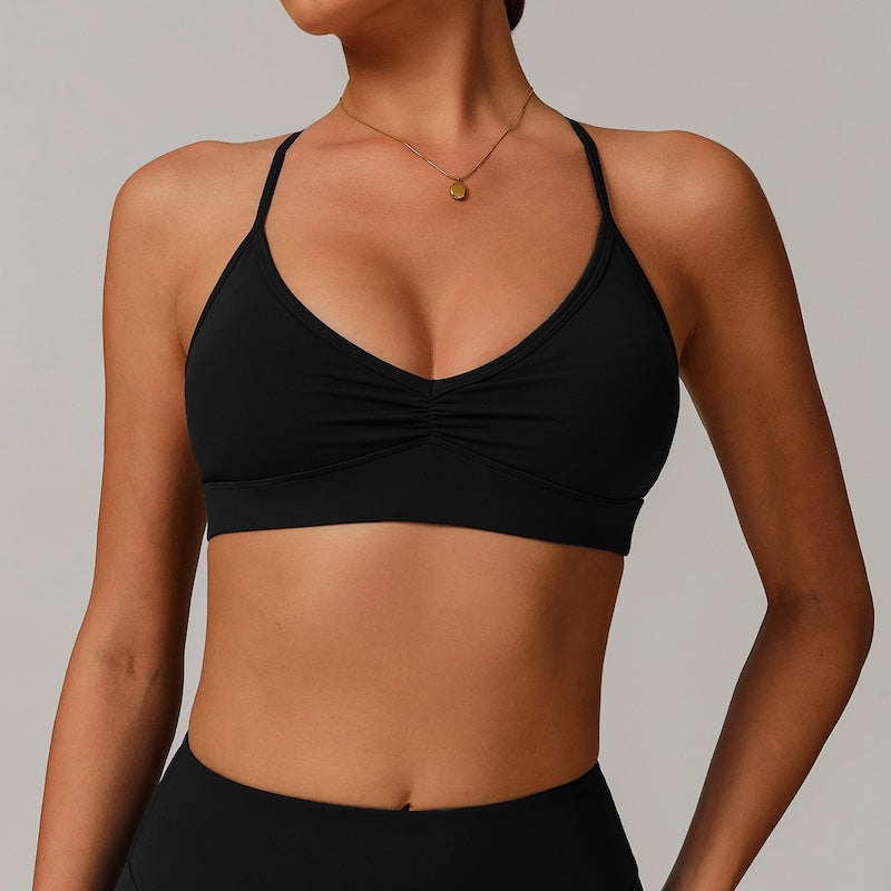Foundation Ruched Sports Bra Black