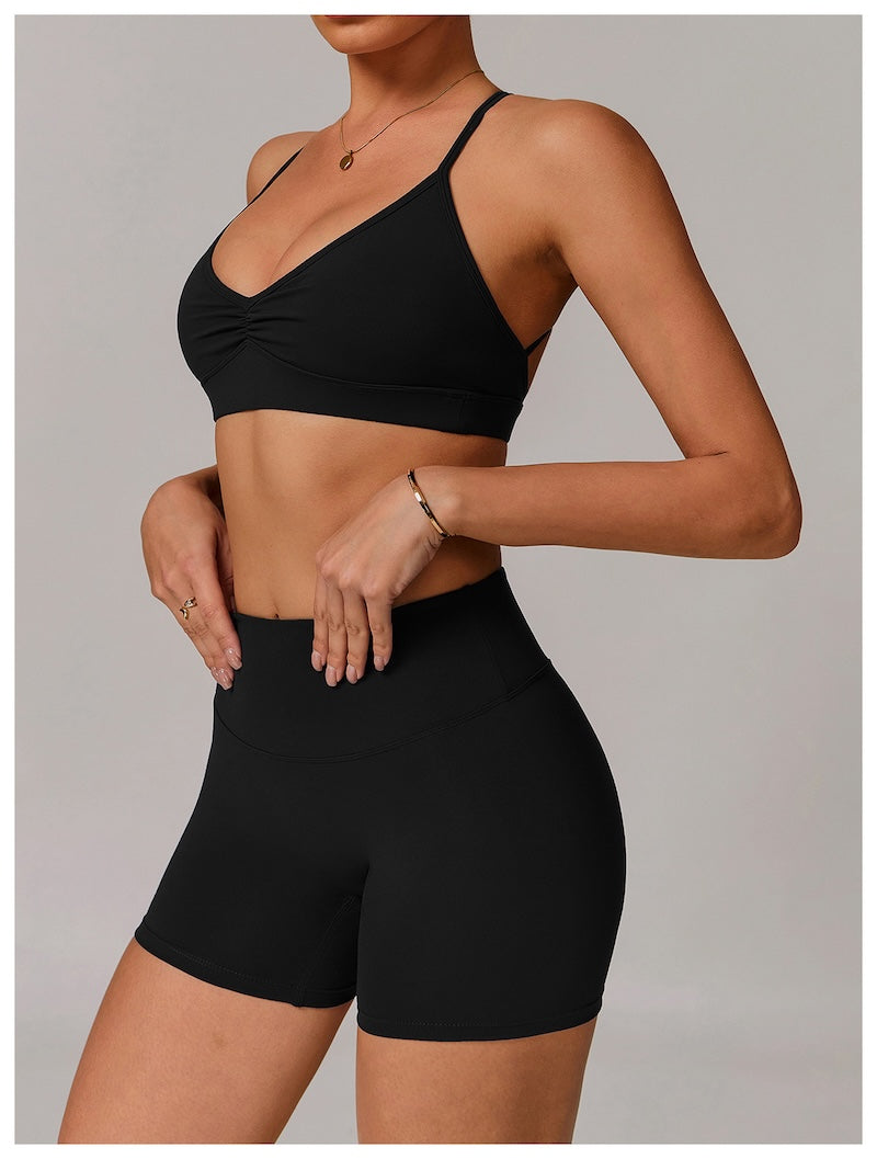 Foundation Ruched Sports Bra Black