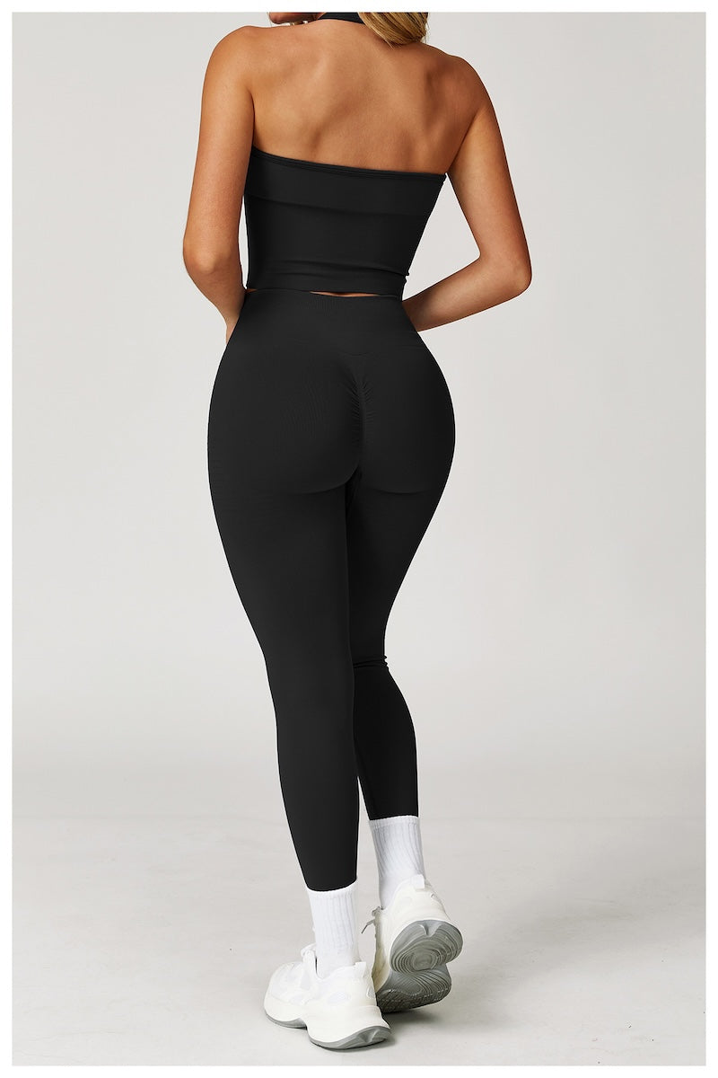 Halterneck Seamless Tank Black