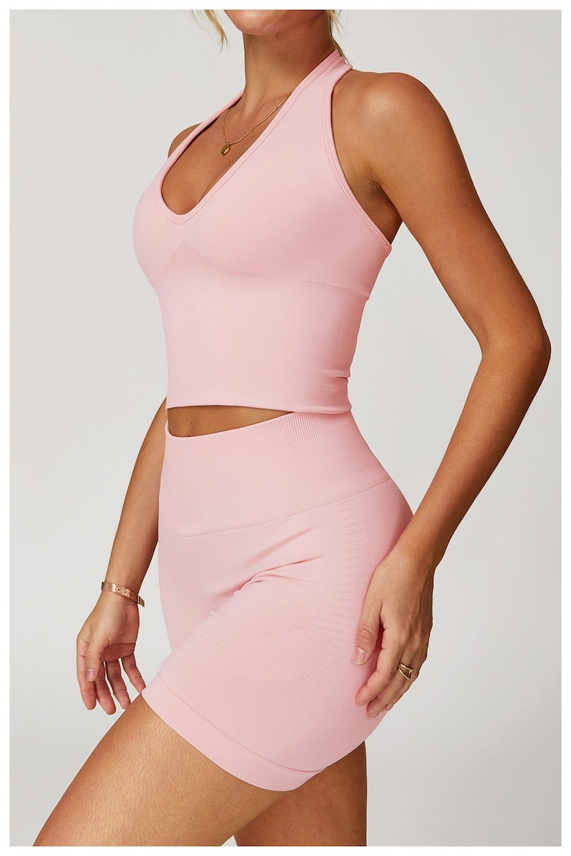 Halterneck Seamless Tank Cherry Blossom Pink