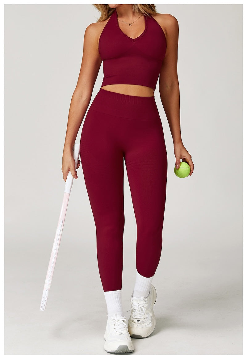 Halterneck Seamless Tank Cherry Red