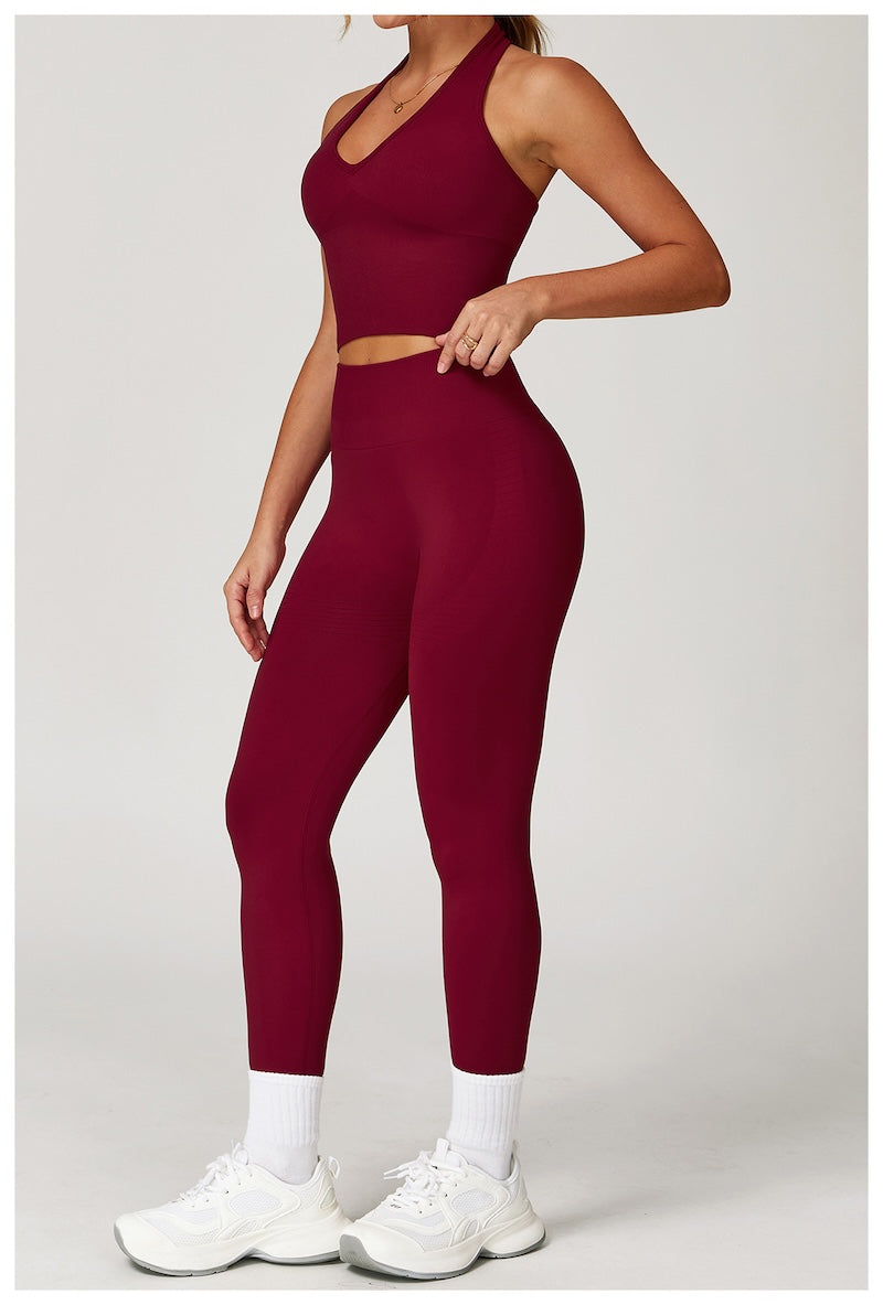Halterneck Seamless Tank Cherry Red