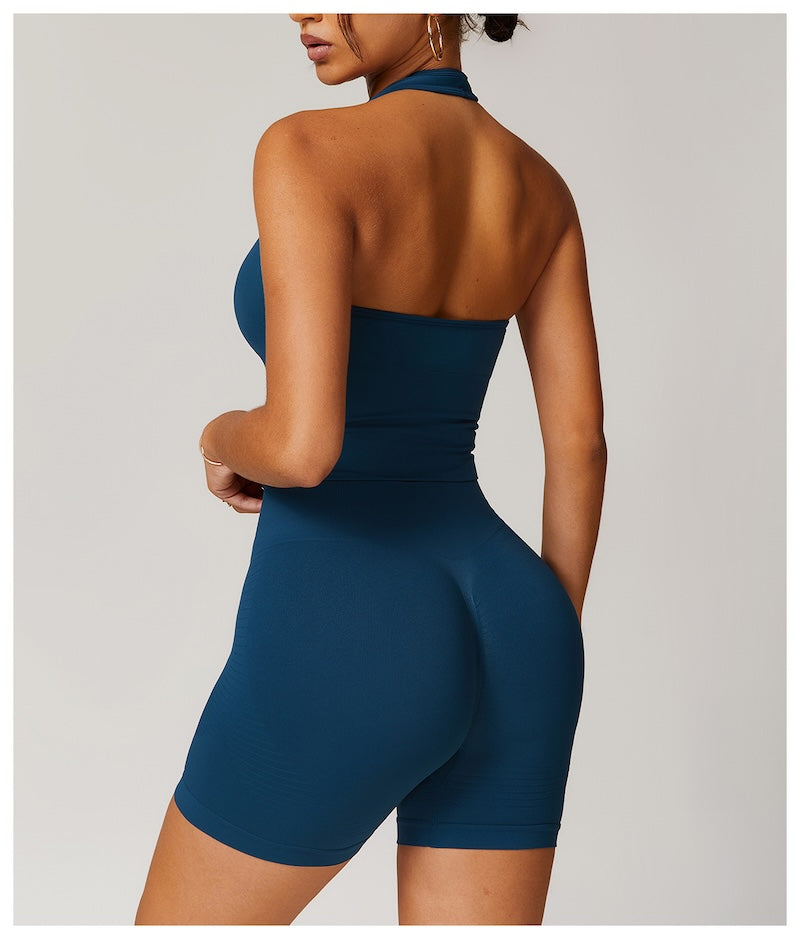 Halterneck Seamless Tank Navy