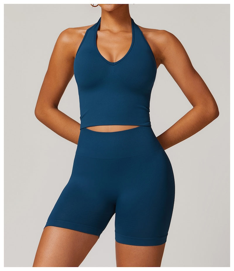 Halterneck Seamless Tank Navy