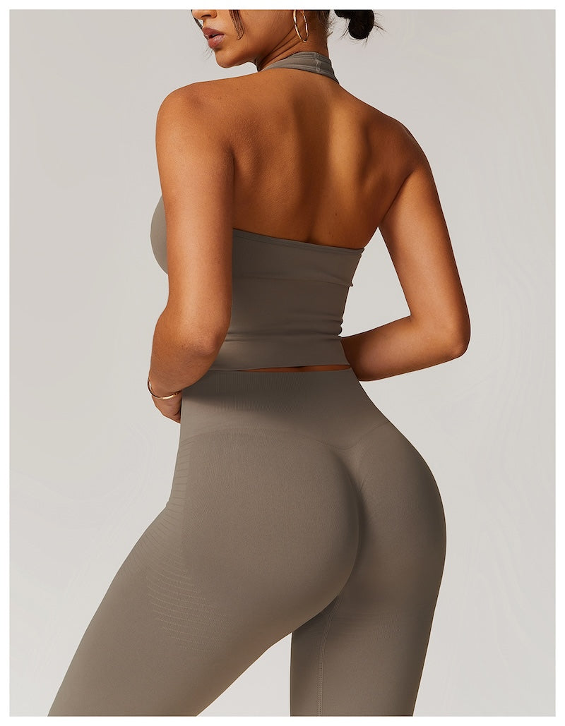 Halterneck Seamless Tank Warm Brown