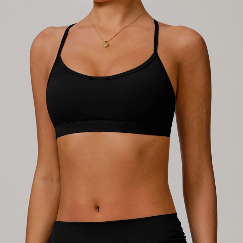 Marshmallow Crossback Sports Bra Black
