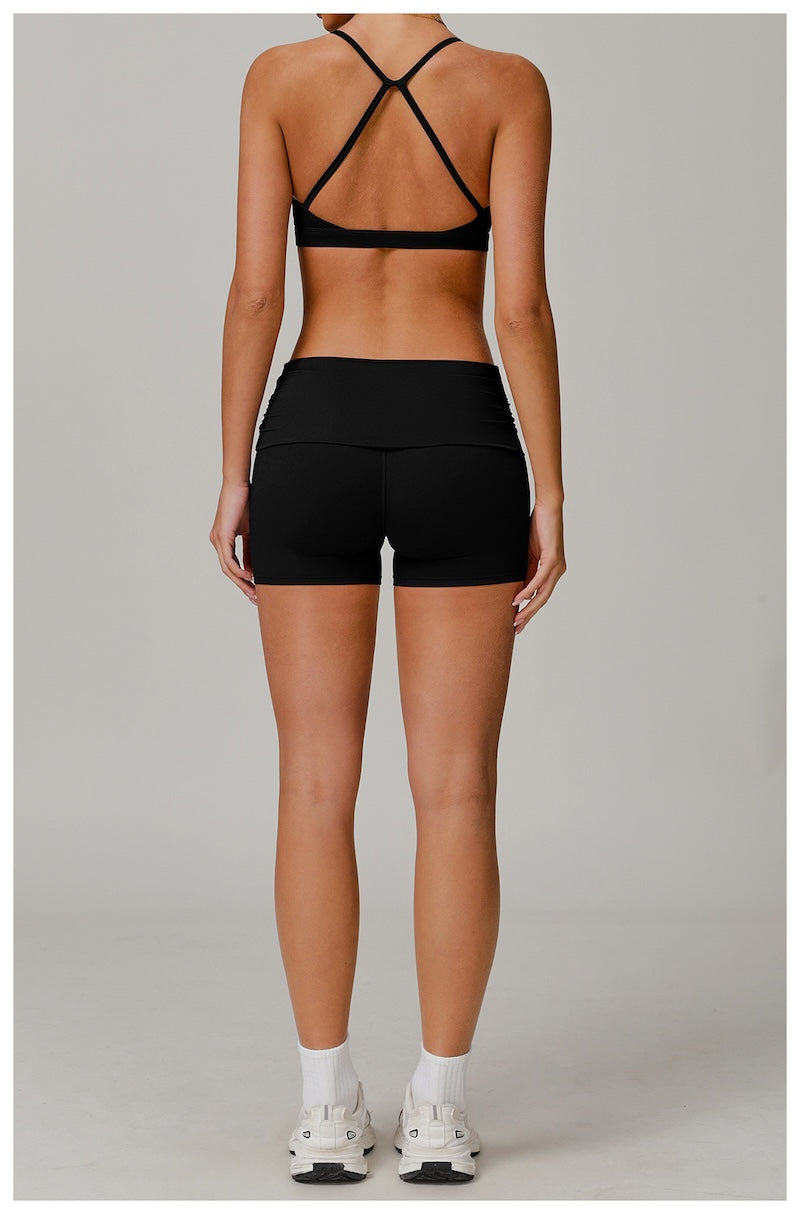 Marshmallow Crossback Sports Bra Black