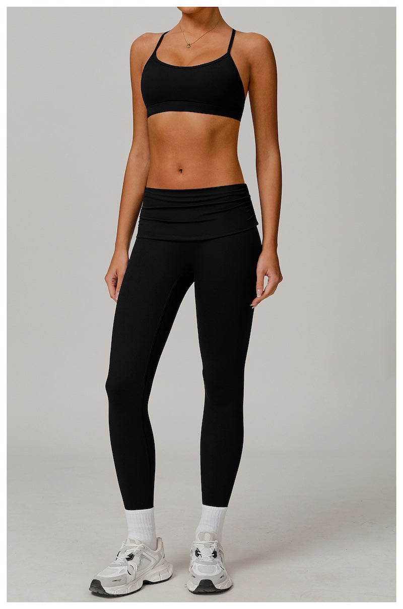 Marshmallow Crossback Sports Bra Black