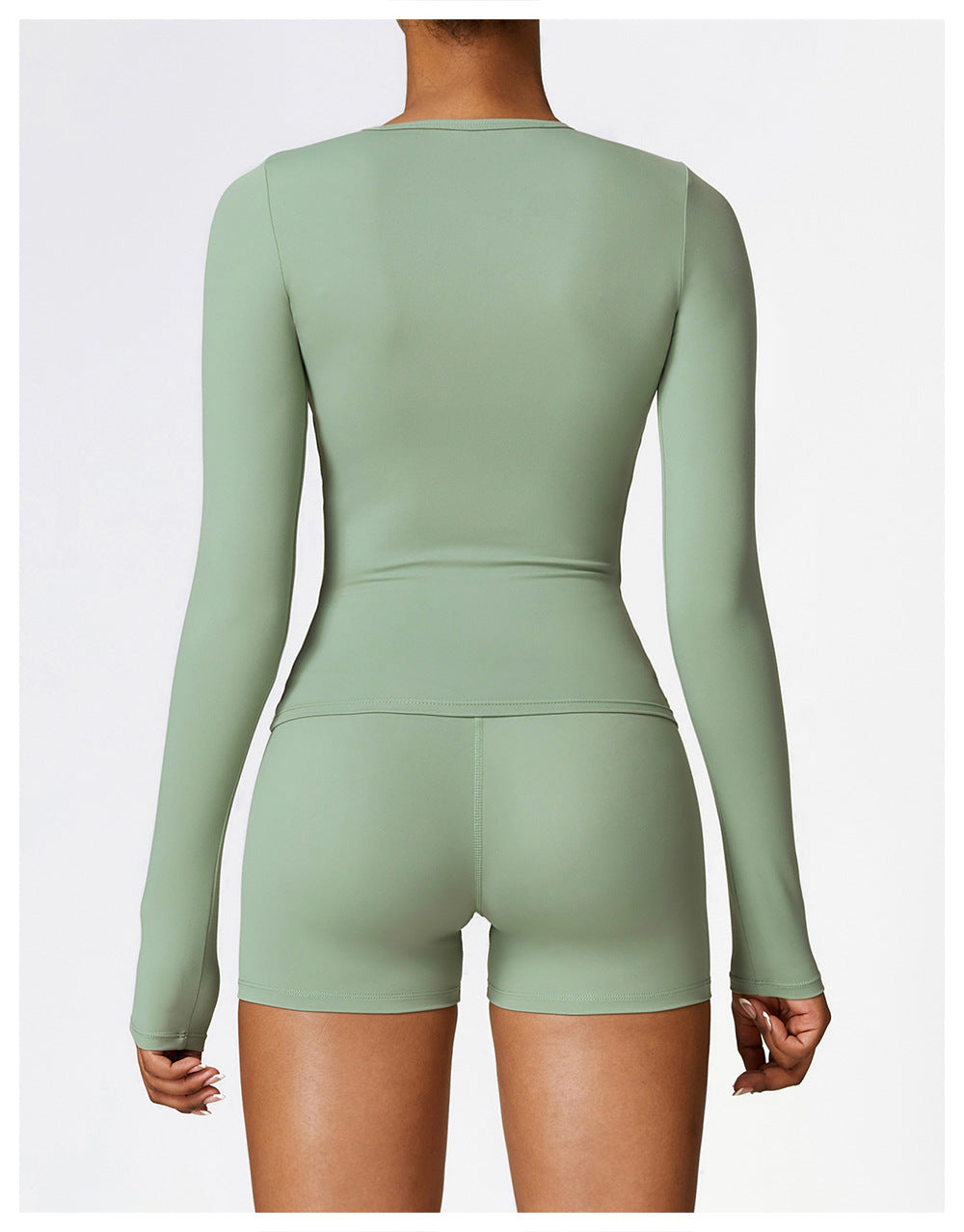 Plush Mid Long Sleeve Top Avocado Green
