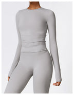 Plush Mid Long Sleeve Top Storm Grey