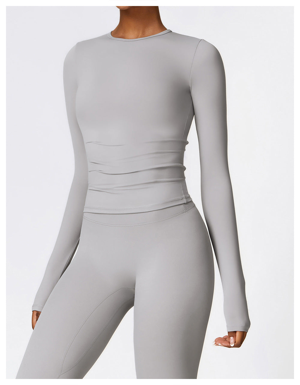 Plush Mid Long Sleeve Top Storm Grey