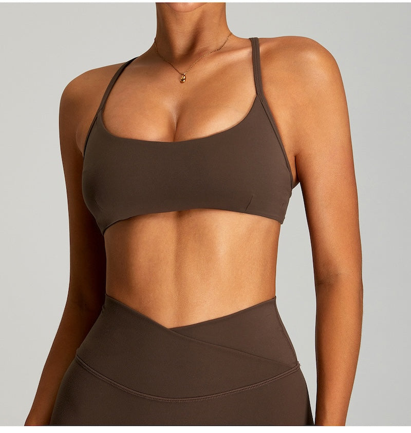 Plush Soft Sports Bra Chocolate Brown