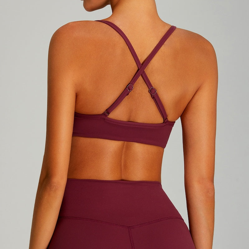 Plush Soft Sports Bra Cherry Red