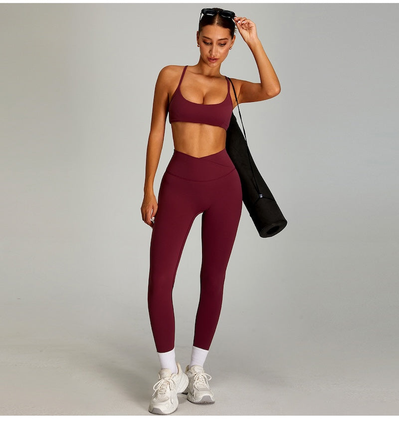 Plush Soft Sports Bra Cherry Red