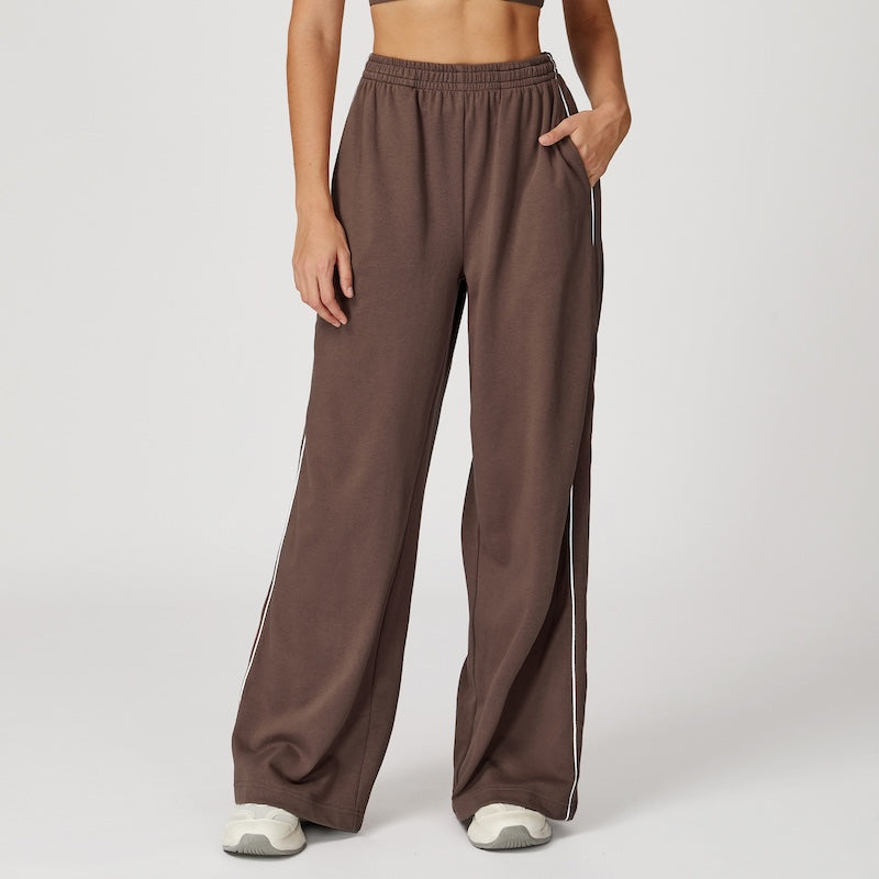 Routine Straight Leg Piping Joggers Chocolate Brown