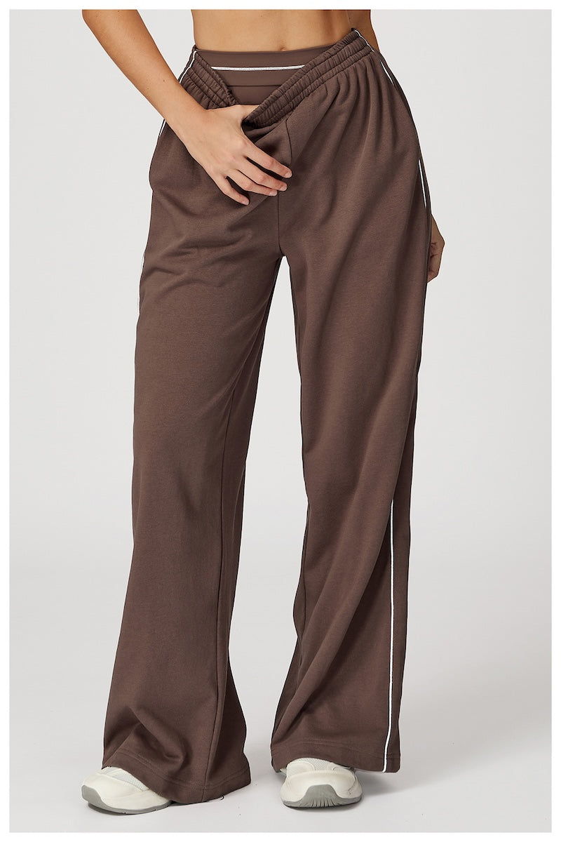 Routine Straight Leg Piping Joggers Chocolate Brown