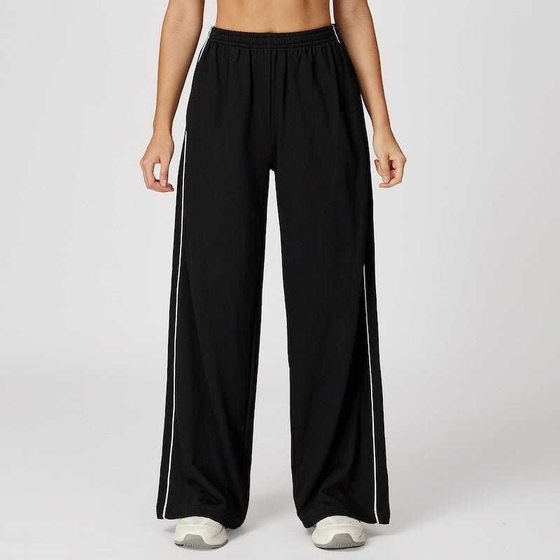 Routine Straight Leg Piping Joggers Black