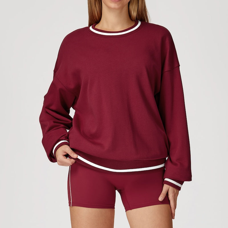 Routine Piping Sweatshirt Burgundy Red