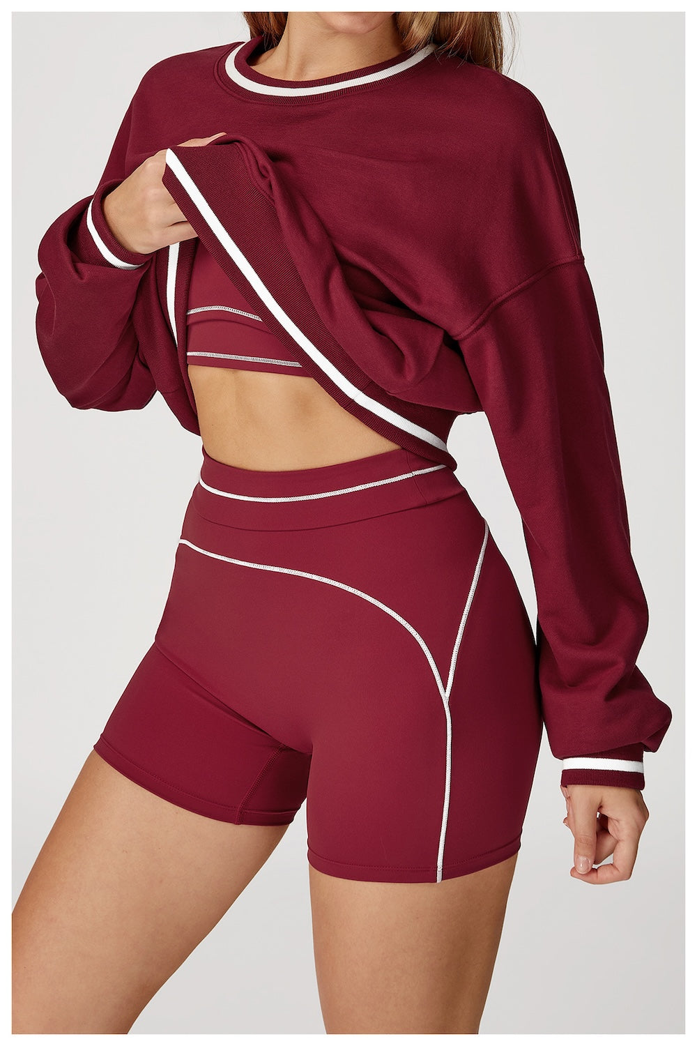 Routine Piping Sweatshirt Burgundy Red