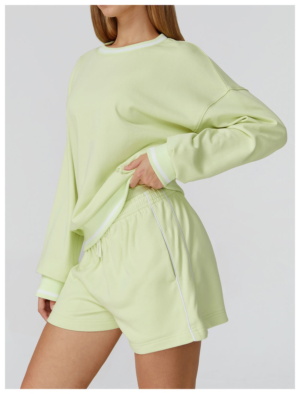 Routine Piping Sweatshirt Charged Lime Green