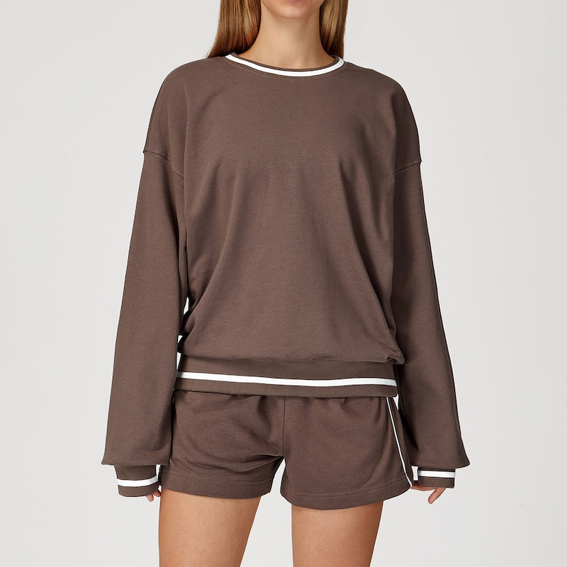 Routine Piping Sweatshirt Chocolate Brown