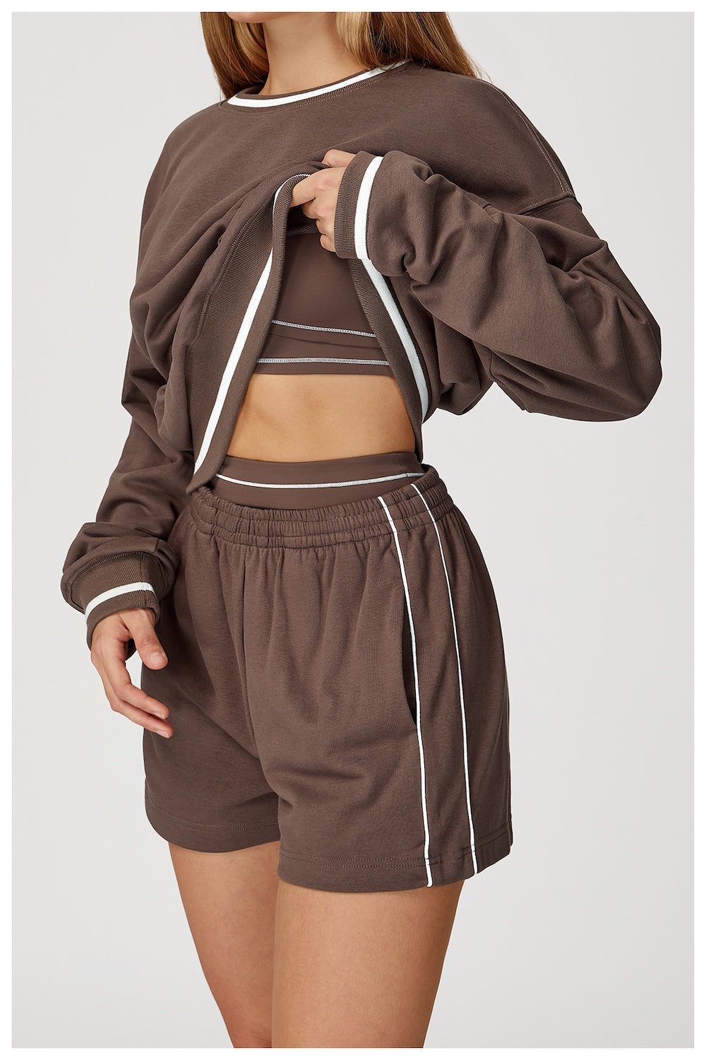 Routine Piping Sweatshirt Chocolate Brown