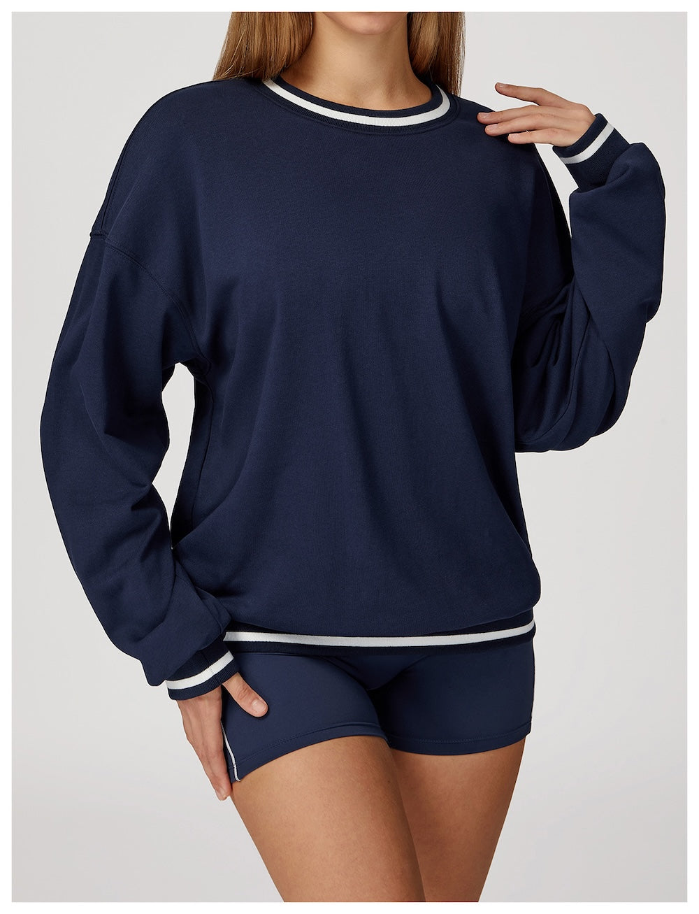 Routine Piping Sweatshirt Navy