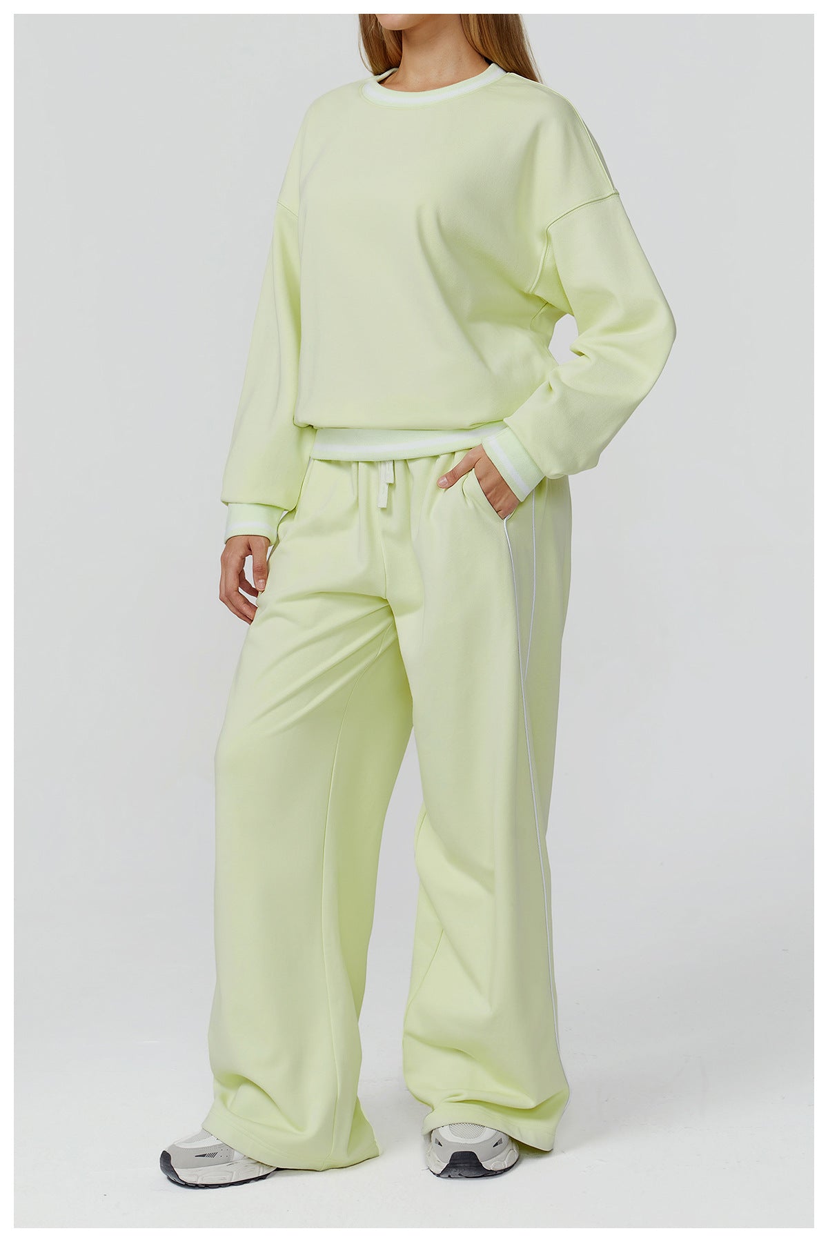 Routine Straight Leg Piping Joggers Charged Lime Green