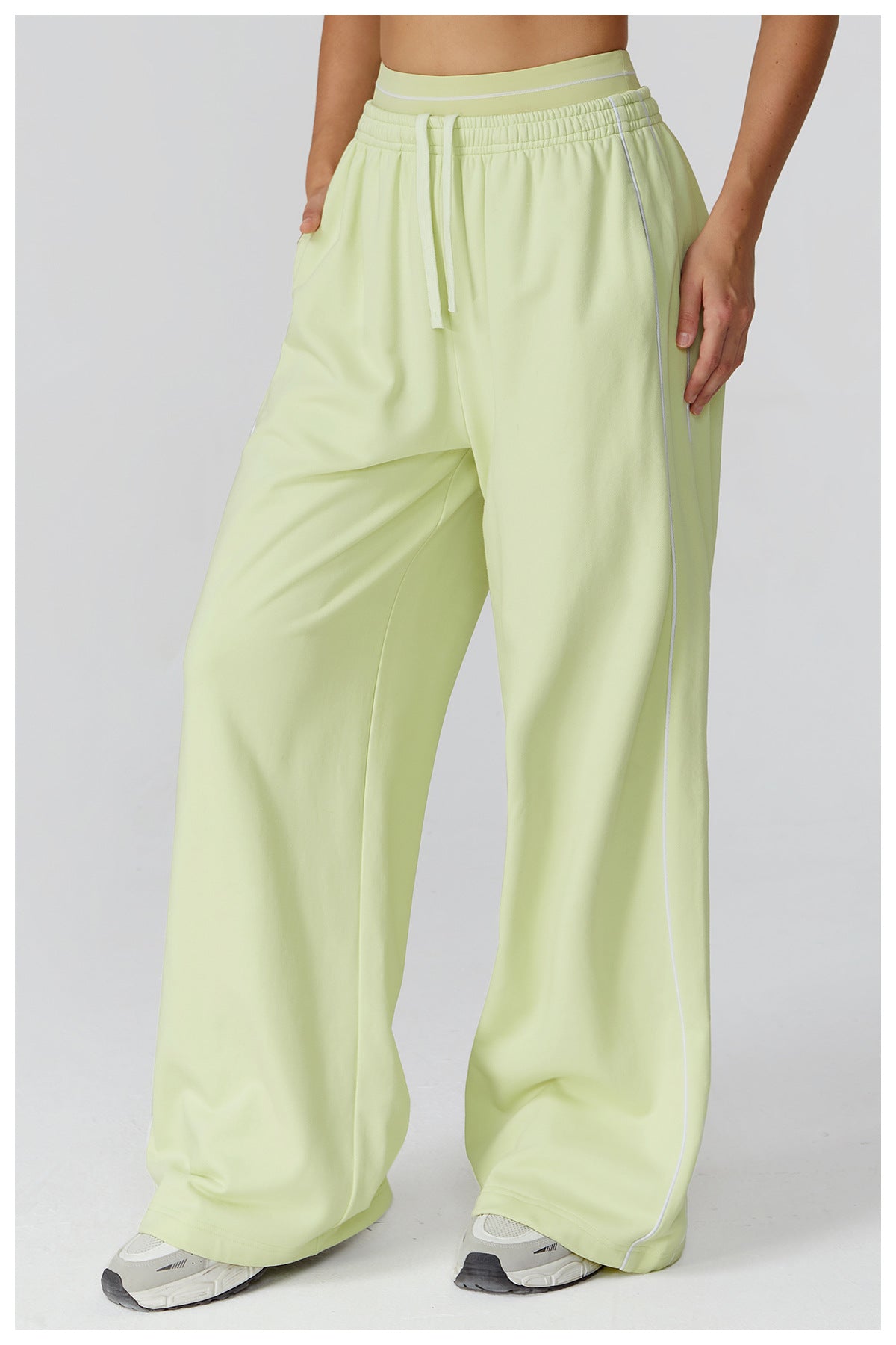 Routine Straight Leg Piping Joggers Charged Lime Green