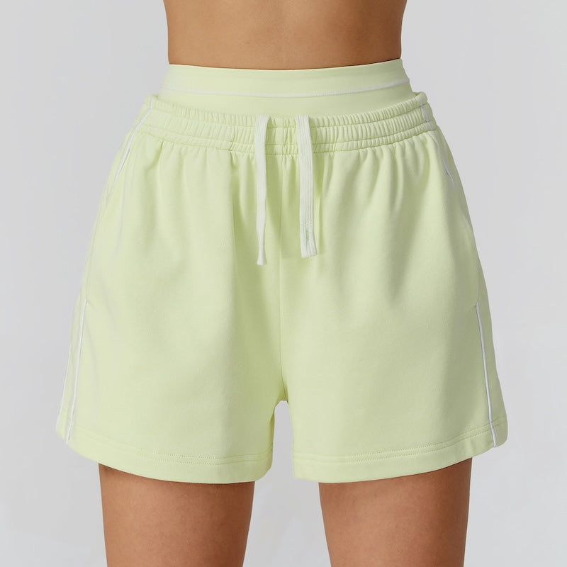 Routine Piping Shorts Charged Lime Green