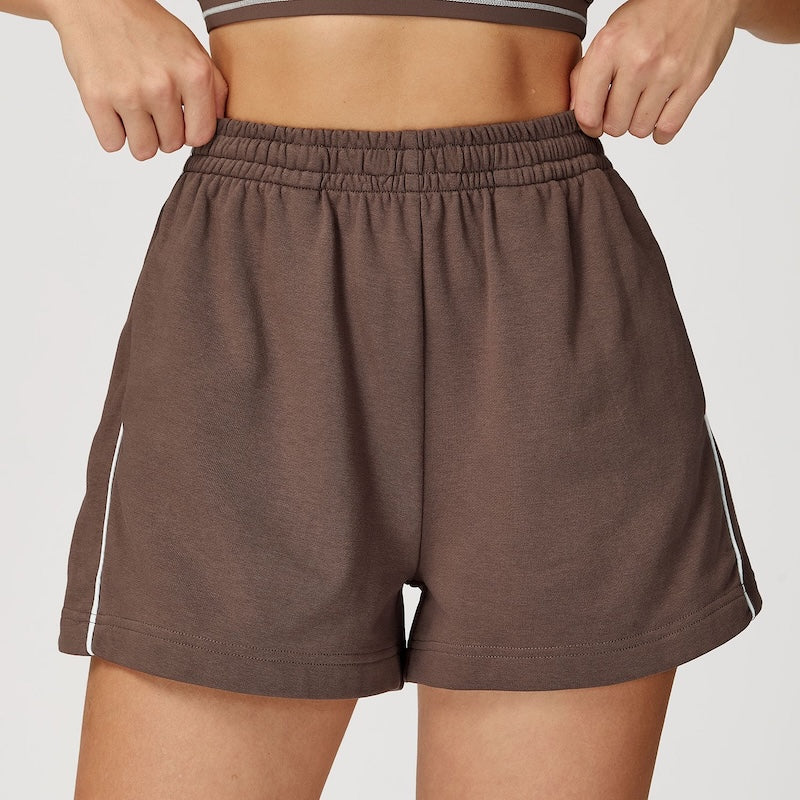 Routine Piping Shorts Chocolate Brown
