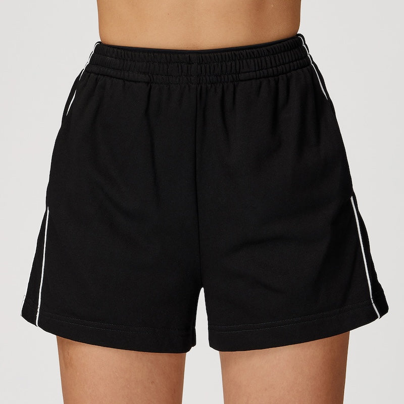 Routine Piping Shorts Black