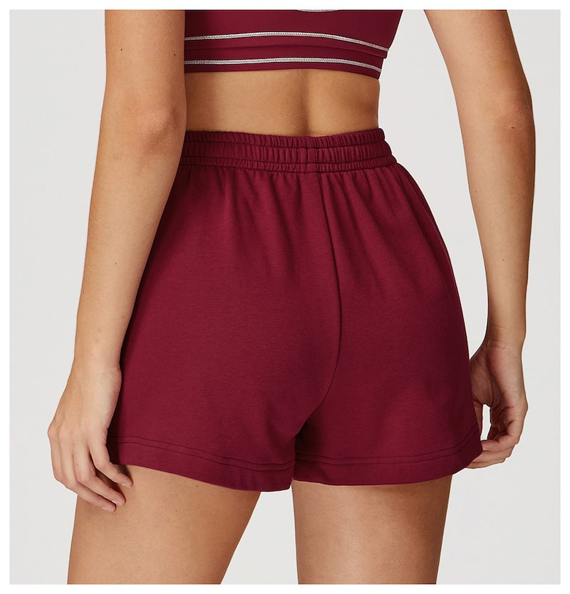 Routine Piping Shorts Burgundy Red