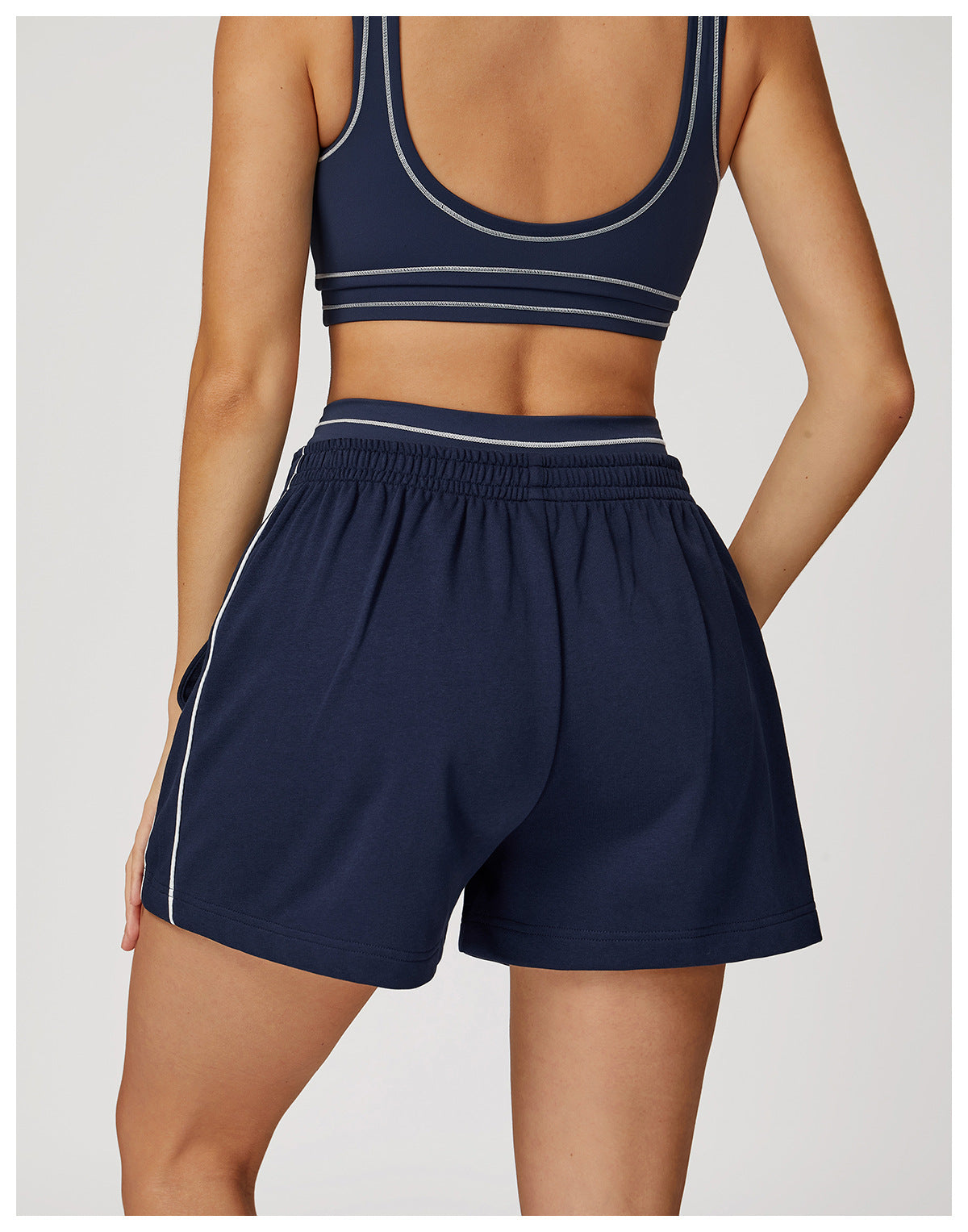 Routine Piping Shorts Navy