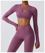 Marshmallow Long Sleeve Shrug Grape