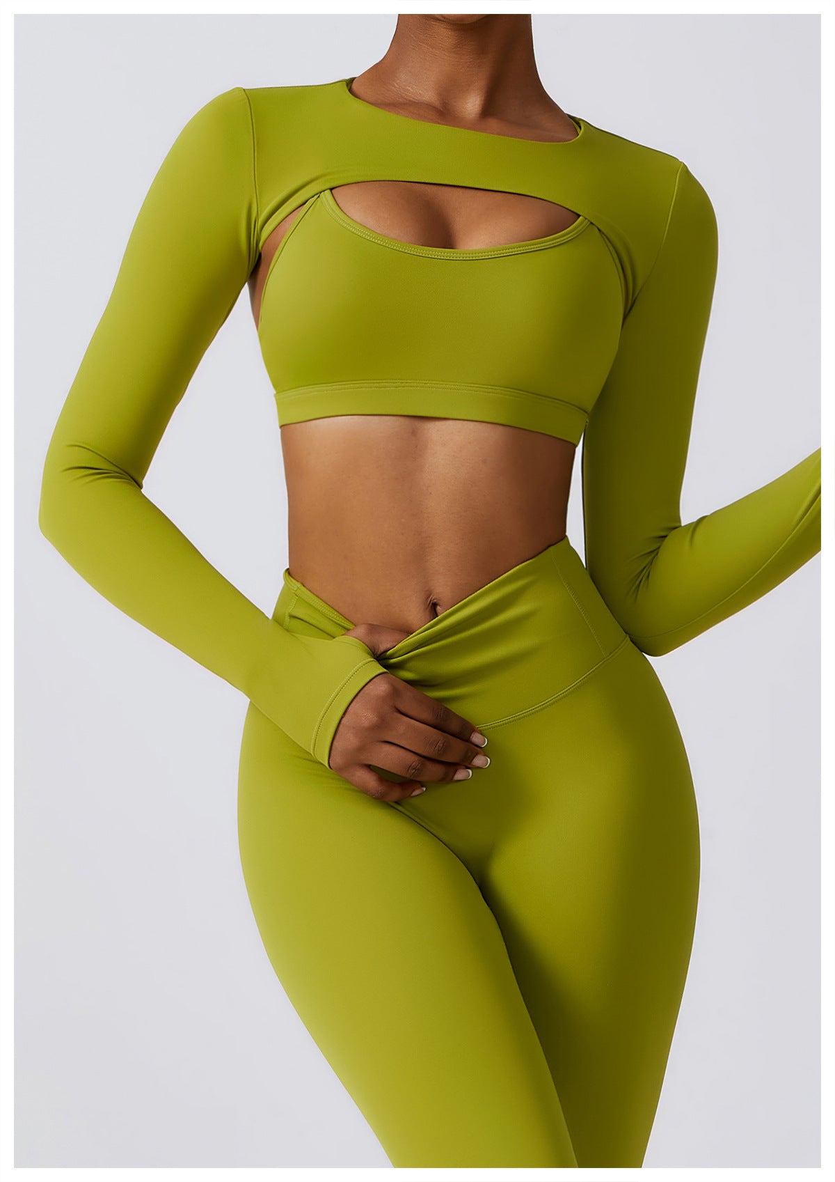 Marshmallow Long Sleeve Shrug Matcha